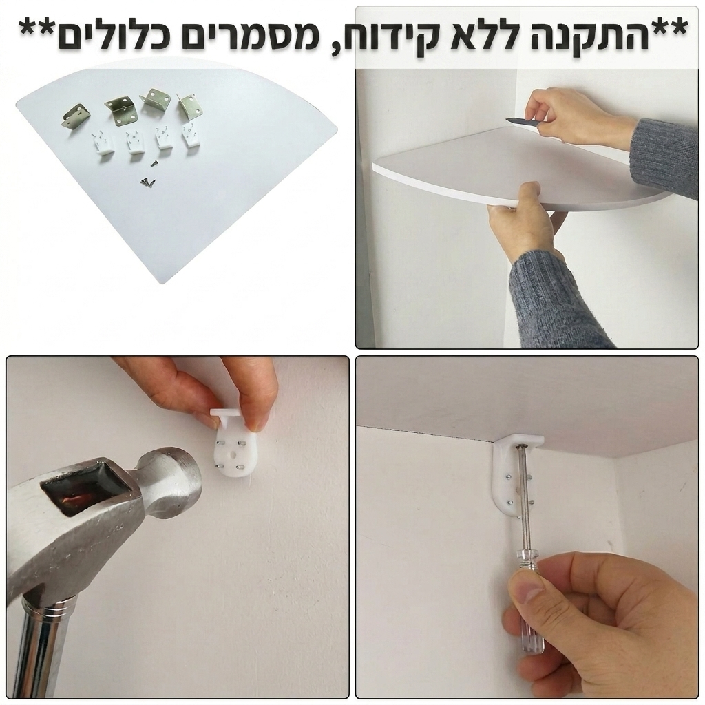 מדף קטן פינתי מעץ (2)