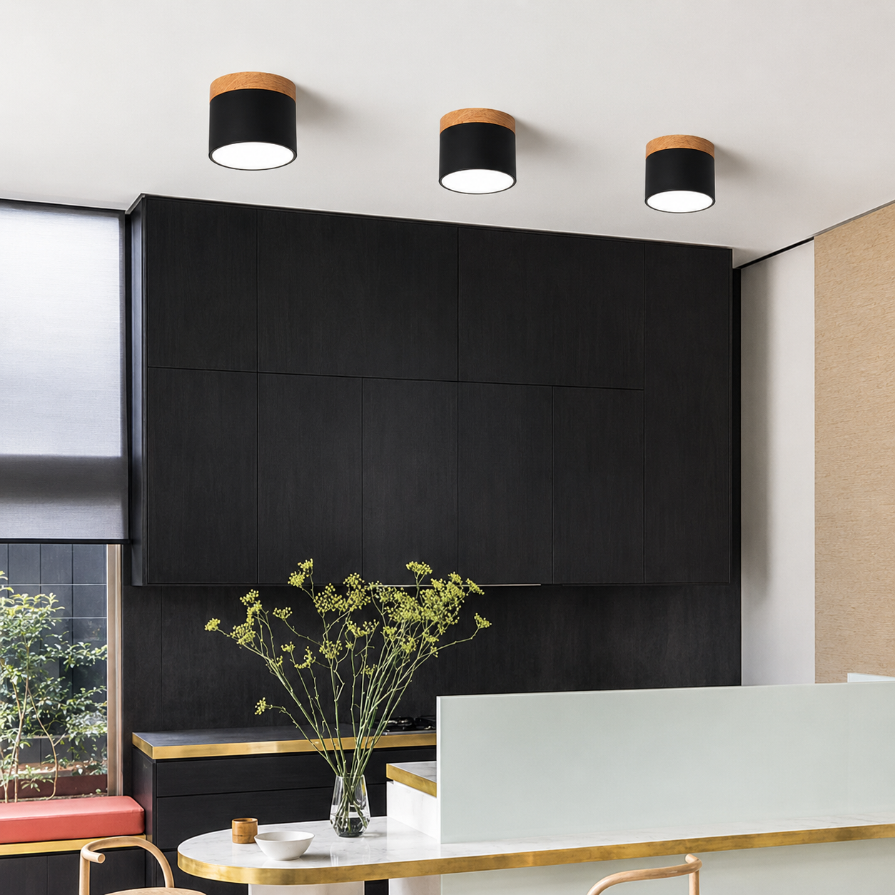 מנורת תקרה LED צמודת תקרה בעיצוב עץ מודרני – במגוון צבעים (11)