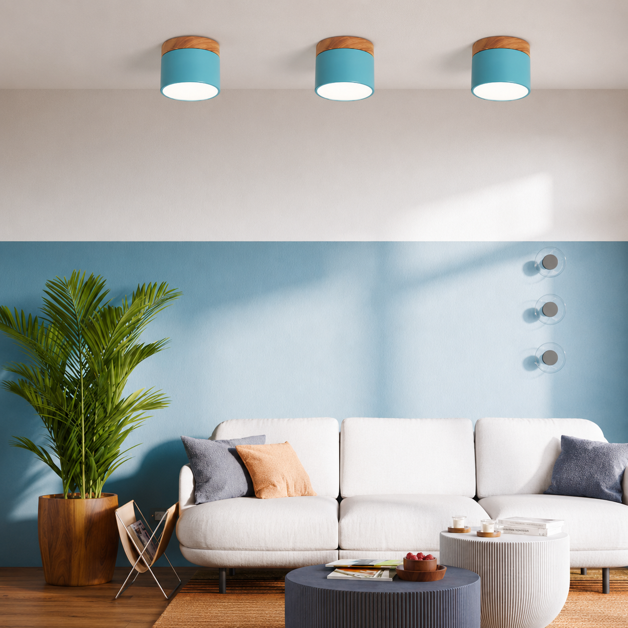 מנורת תקרה LED צמודת תקרה בעיצוב עץ מודרני – במגוון צבעים (13)