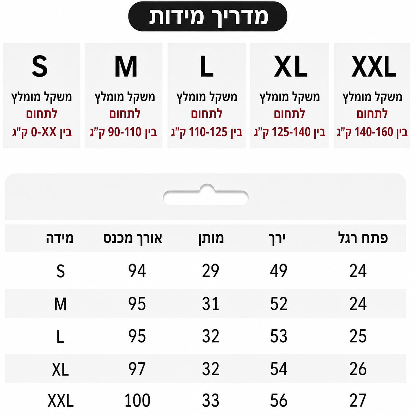 מדריך מידות למכנסי פליסה רחבים לנשים S–XXL